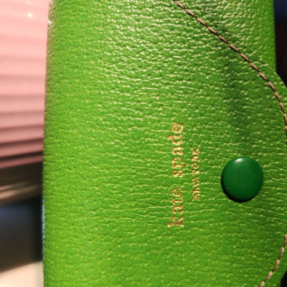 Kate Spade Vibrant Green Leather Eyeglasses Case